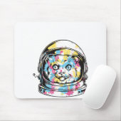 Niedliche Astronautenkatze Mousepad (Mit Mouse)