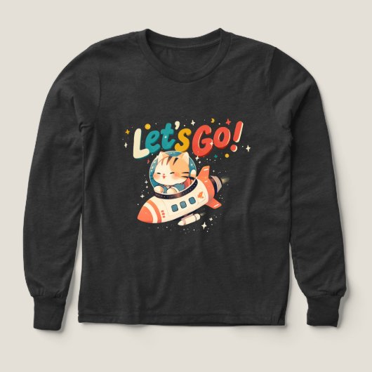 Niedliche Astronautenkatzenrakete im All (Design Vorderseite)