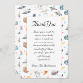 Niedliche Astronautenkindusche Danke Karte (Vorne/Hinten)