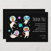 Niedliche Astronautentiere im Weltraum Vielen Dank Dankeskarte (Vorne/Hinten)