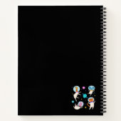 Niedliche Astronautentiere schwimmen im Weltraum Notizblock (Rückseite)