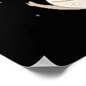 Niedliche Astronautentiere schwimmen im Weltraum Poster (Ecke)