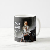 Niedliche Astronautin glücklich Kaffeetasse (VorderseiteRechts)