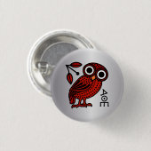 Niedliche Athener Auwl Tetradrachm-Münze Altgriech Button (Vorne & Hinten)