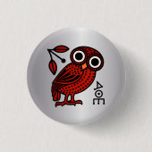 Niedliche Athener Auwl Tetradrachm-Münze Altgriech Button (Vorderseite)