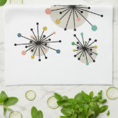 Niedliche atomare Sternexplosion Retro Mitte Jahrh Geschirrtuch (Gefaltet)