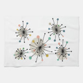 Niedliche atomare Sternexplosion Retro Mitte Jahrh Geschirrtuch (Horizontal)