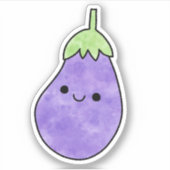 Niedliche Aubergine Aufkleber (Vorderseite)