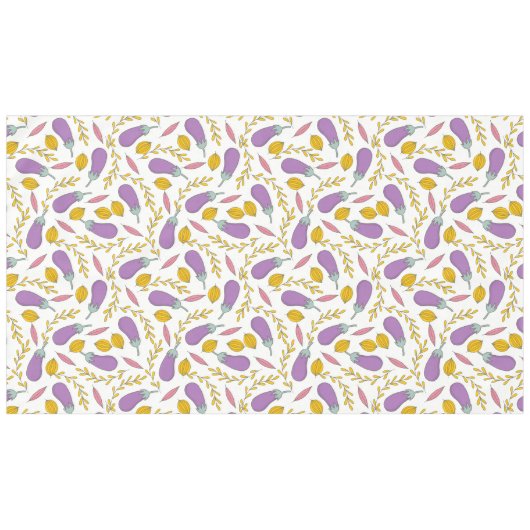 Niedliche Auberginen und Blätter Tischdecke (Vorderseite (Horizontal))