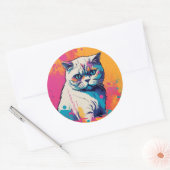 Niedliche Aufkleber für die weiße Katze (Umschlag)