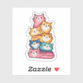 Niedliche Aufkleber für Katzen Wasserfarben (Blatt)