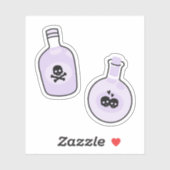 Niedliche Aufkleber für Lila Zaubertranke (Blatt)