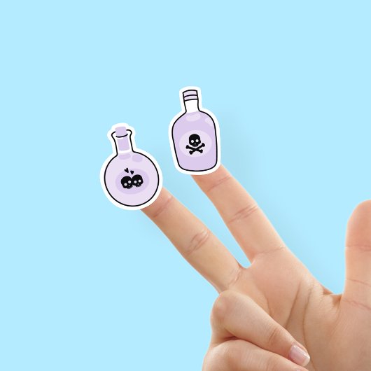 Niedliche Aufkleber für Lila Zaubertranke