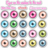 Niedliche Aufkleber mit bunten Augen (Vorderseite)