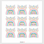 Niedliche Aufkleber mit mehreren Namen für Unicorn (Blatt)