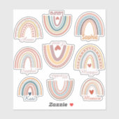 Niedliche Aufkleberpackung mit Regenbogen Aufkleber (Blatt)