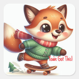 Niedliche Aufziehkleber Quadratischer Aufkleber