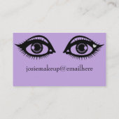 Niedliche Augen Print Makeup Artist Lavendel Farbe Visitenkarte (Rückseite)