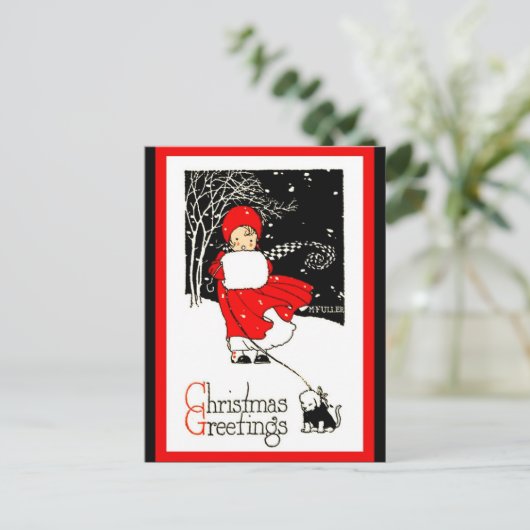 Niedliche Ausgabe der 1920er Weihnachtsmädchen Muf Postkarte (Stehend Vorderseite)