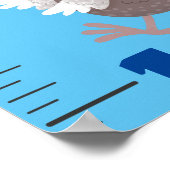 Niedliche ausgestorbene Tiere Cartoon Wachstumstab Poster (Ecke)