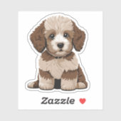 Niedliche Aussiedoodle Puppy Doodle Doodle Vinyl Aufkleber (Blatt)