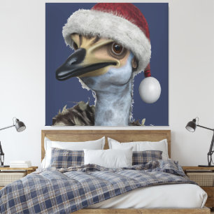 Niedliche australische Emu, die einen festlichen F Leinwanddruck