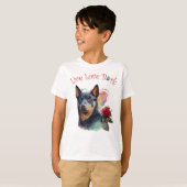 Niedliche australische Kelpie Dog Floral T-Shirt (Vorne ganz)