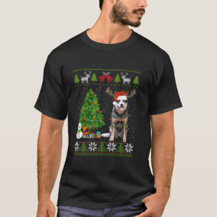 Niedliche australische Rinder Hunde Weihnachtsmann T-Shirt