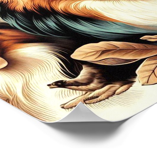 Niedliche Australische Schäfermalerei Poster (Ecke)