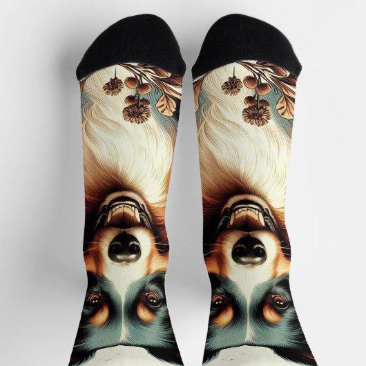 Niedliche Australische Schäfermalerei Socken (Oben)