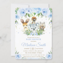 Niedliche australische Tiere Blue Floral Baby Dusc