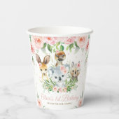 Niedliche australische Tiere Pink Floral 1. Geburt Pappbecher (Rückseite)