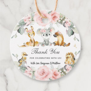 Niedliche australische Tiere Rosa Blumengrün Geschenkanhänger