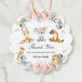 Niedliche australische Tiere Rosa Blumengrün Geschenkanhänger