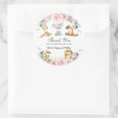 Niedliche australische Tiere Rosa Blumengrün Runder Aufkleber (Tasche)