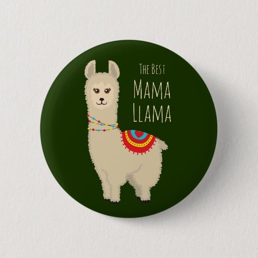 Niedliche Auszeichnung "Best Mama Llama" Button (Vorderseite)