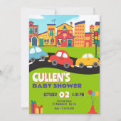 Niedliche Autos Babydusche Einladung (Vorderseite)