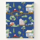 Niedliche Autos im Stadtmuster für kleine Jungen b Notizblock (Rückseite)