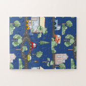 Niedliche Autos im Stadtmuster für kleine Jungen b Puzzle (Horizontal)