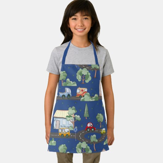 Niedliche Autos im Stadtmuster für kleine Jungen b Schürze (Insitu)
