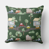 Niedliche Autos im Stadtmuster für Kleine Jungen G Kissen (Vorderseite)