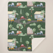 Niedliche Autos im Stadtmuster für Kleine Jungen G Sherpadecke (Vorderseite)