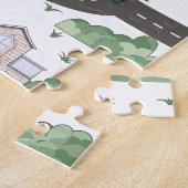 Niedliche Autos im Stadtmuster für kleine Jungen Puzzle (Seite)