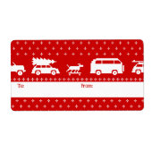 Niedliche Autos Weihnachtsfeiertage Rot und Weiß b (Vorne)