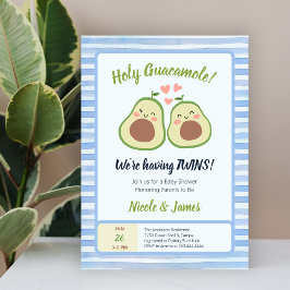 Niedliche Avocado Gender Neutral Twins Baby Dusche Einladung