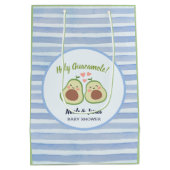 Niedliche Avocado Gender Neutral Twins Baby Dusche Mittlere Geschenktüte (Rückseite)
