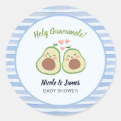 Niedliche Avocado Gender Neutral Twins Baby Dusche Runder Aufkleber (Vorderseite)