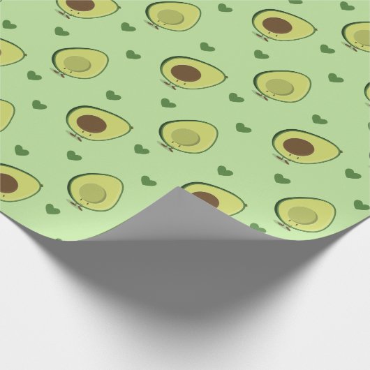 Niedliche Avocado Herzerkrankung Geschenkpapier (Ecke)