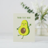 Niedliche Avocado-Nachricht Postkarte (Stehend Vorderseite)