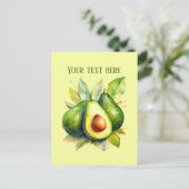 Niedliche Avocado-Nachricht Postkarte (Stehend Vorderseite)